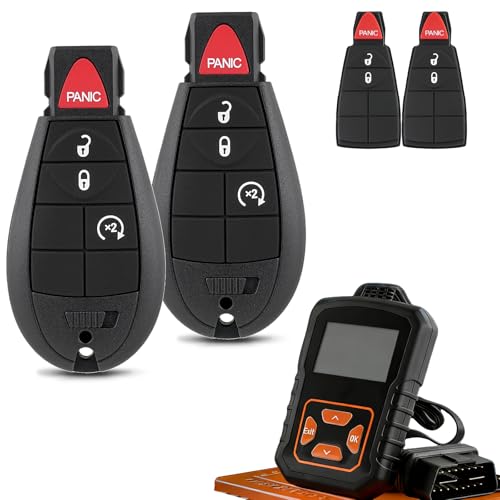 Key Fob Replacement for Dodge Ram 1500 2500 3500 Truck 2009-2012 Journey Challenger Grand Caravan Jeep Grand Cherokee Commander Chrysler Town Country Simple Remote Key DIY Kit IYZ-C01C