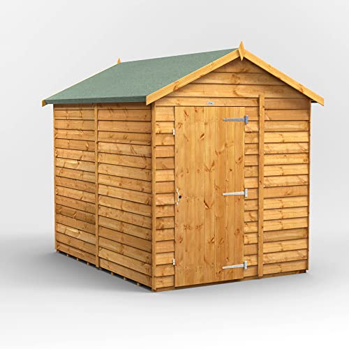 Powersheds High Grade Premium Apex Overlap Wooden Cabin with Security Features, Door & Window Flexibility, made from 10 mm Extra Thick Timber & Toughened Glass