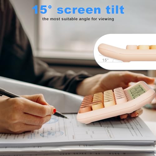 Decklit GRADIENT PINK L Mechanical Calculator 12 Digit Extra Large 5-Inch Lcd Display, Decklit Battery Desk Calculator, Big Buttons Easy To Press Office Calculators Desktop thumb #4
