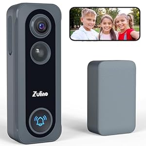 Video Doorbell Camera Wireless with Ring Chime,HD Live View,2.4G WiFi(No 5Ghz WiFi),Night Vision,PIR Motion Detection,2-Way Audio,Voice Changer,Battery Powered,Compatible with Alexa,Grey
