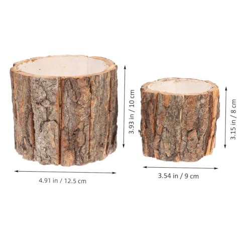 Pots de fleurs en bois écorce rustique pour centre de table champêtre et déco salon