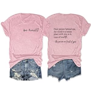 Be Kind Womens T Shirts Cute Graphic Blessed Shirt Short Sleeve Tees Funny Inspirational T-Shirt Teacher Tops
