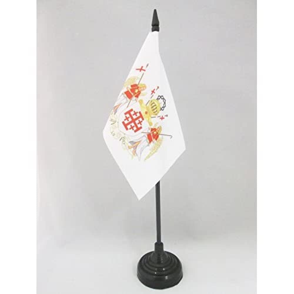 AZ FLAG Equestrian Order of the Holy Sepulchre of Jerusalem Table Flag 4'' x 6'', OESSH arms Desk Flag 15 x 10 cm