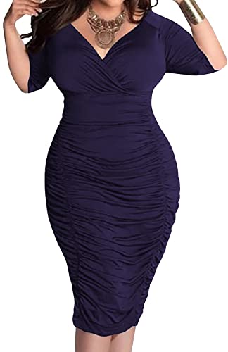 Yiershu Plus Size Dresses for Women Sexy Half Sleevees Elegant