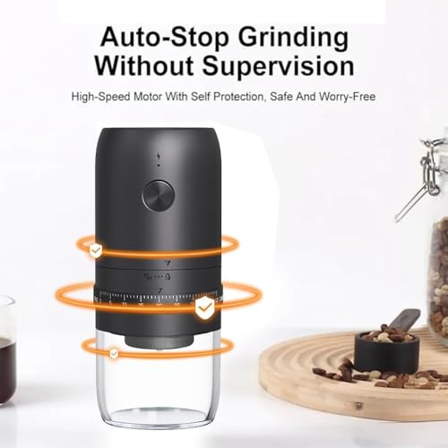 Portable Burr Coffee Grinder, Small Cordless Electric Bur Grinder, 40 Adjustable Settings, 1800mAh Coffee Bean Grinder with Conical Ceramic Burr, for Travel, Camping, Office, Espresso - Image 6