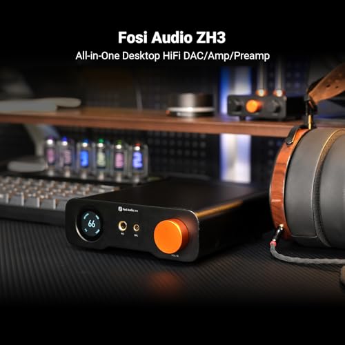 Image of Fosi Audio ZH3 DAC Headphone Amp, Fully Balanced Preamp with AKM4493SEQ XMOS XU316 PCM 768kHz for Amplifiers, USB /Optical /COAX /RCA /12V Trigger Input, XLR /RCA /4.4mm /6.35mm Output with Remote