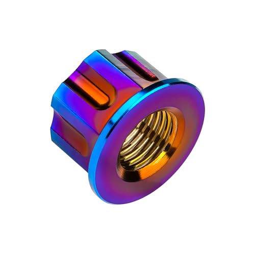 Image of Titanium M6 M8 M10 M12 M14 M16 Flange Bolt Nut Bicycle Motorcycle Rear Axle Car Modification Accessories Pack of 6 (M8 Pitch 1.25mm, Fire Blue)