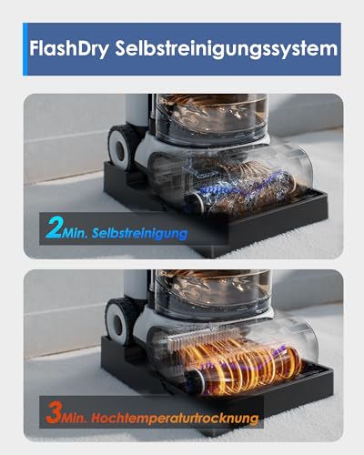 Tineco CARPET ONE Cruiser Teppichreiniger Nasssauger, Smartes Polsterreiniger Waschsauger mit 3-Stufen SmoothPower, DualCore Trocknung, FlashDry Selbstreinigung, iLoop Sensor