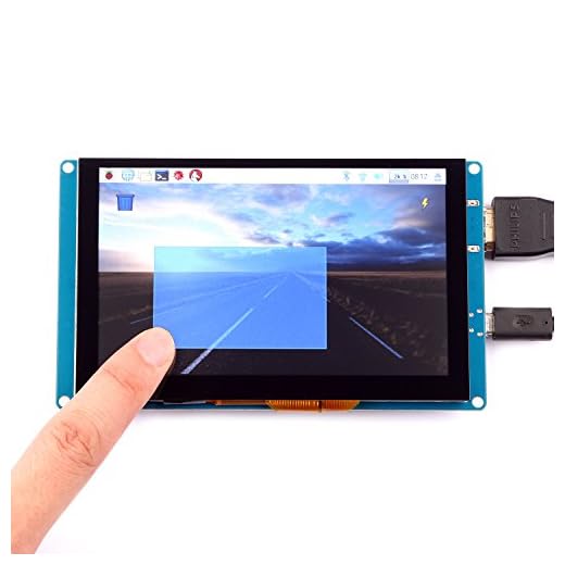 GeeekPi 5 Inch Capacitive Touch Screen 800x480 HDMI Monitor TFT LCD Display for Raspberry Pi 4 Model B, Raspberry Pi 3/2 Model B/B+/Pi Zero & BeagleBone Black & PC