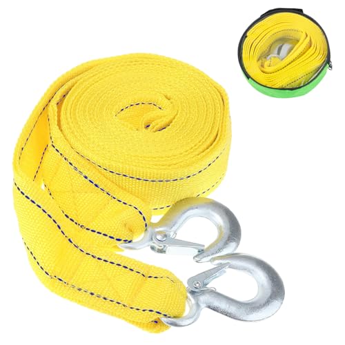 Graplan Abschleppseil 4 Meter 5 Tonnen Abschleppseil Auto Abschleppseil PKW mit 2 Hochwertige Haken und Aufbewahrungstasche Tow Rope Car für Fahrzeug-Notfallwerkzeug