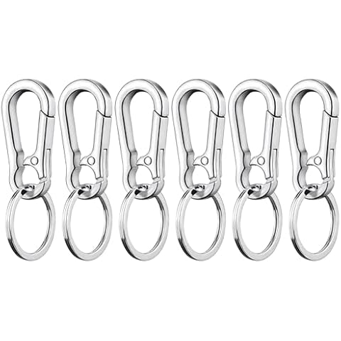 KINMINGZHU Hook Clip with Key Rings, Metal Keyring Keychain Key Ring Chain Holder Organizer for Car and Keys Finder Cover