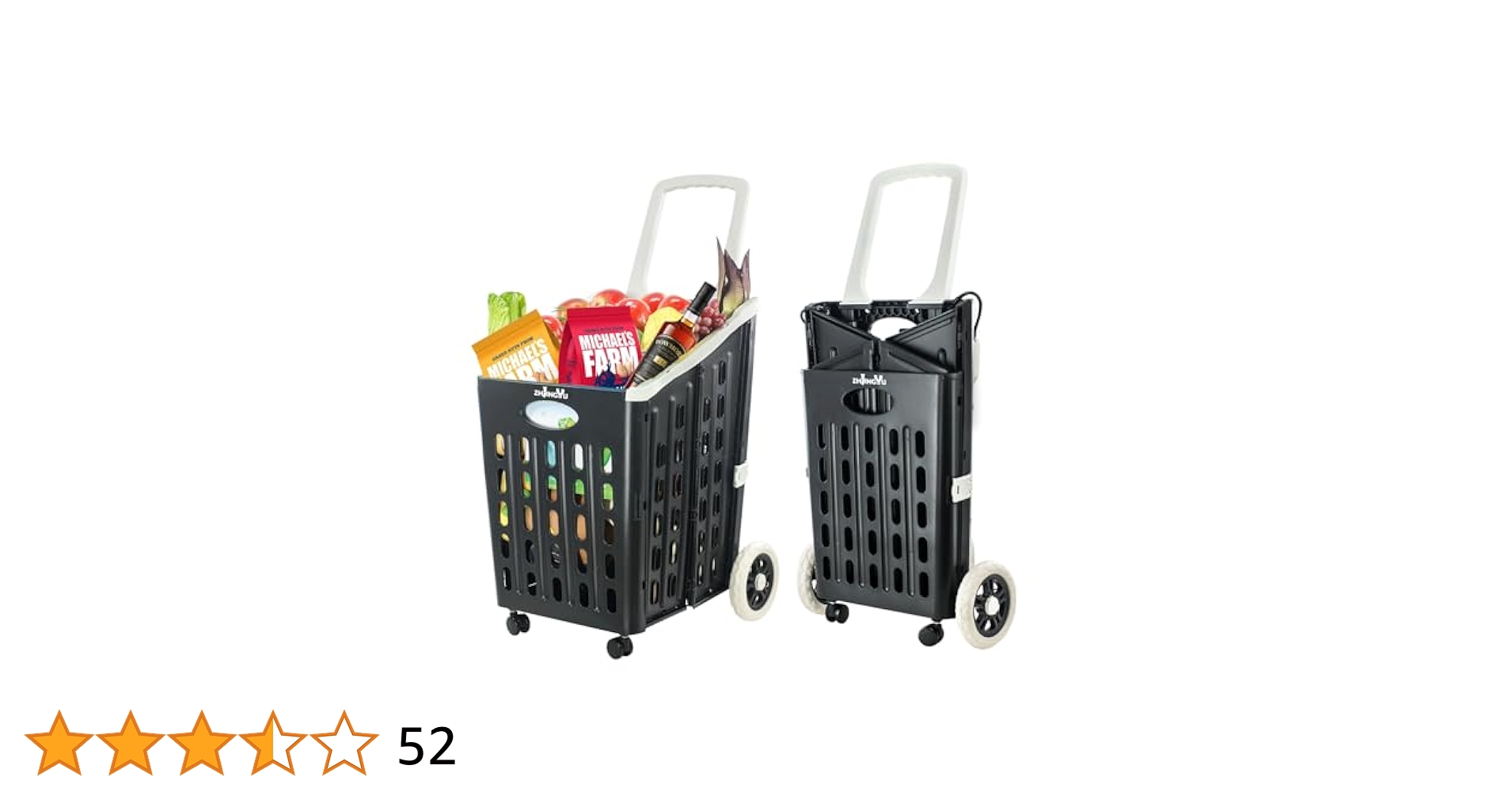 ZHJINGYU ショッピングカート 折りたたみ式 ポータブル 大容量 75L Amazon｜ZHJINGYU ショッピングカート 折りたたみ式 ポータブル
