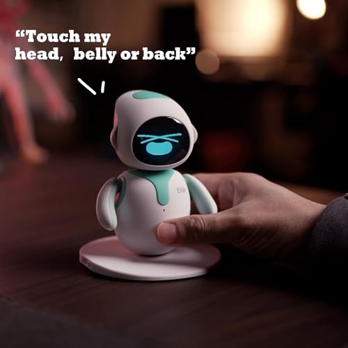 Image of Eilik- A Desktop Companion Robot with Emotional Intelligence, Your Perfect Interactive Companion at Home or Workspace. Cute Robot Pets, Unique Gift for Kids, Girls & Boys (White Blue)