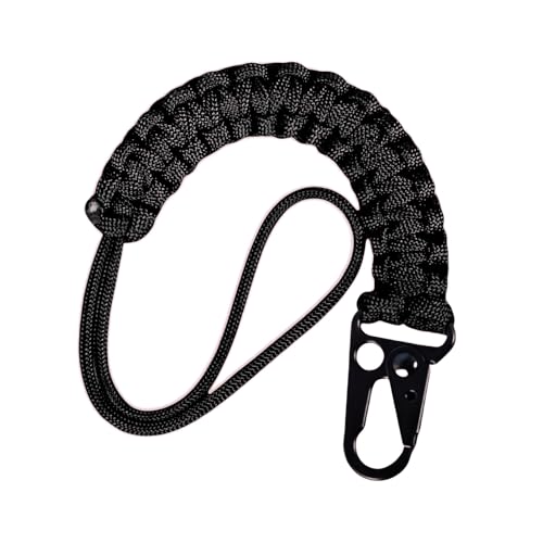 Tactical Paracord Keychain with Cobra Weave – Military Grade 550 Survival Gear, Anti-Loss Carabiner Clip for Hiking/Camping – Secure Keys, ID Badge, Tools (Gift Ready)