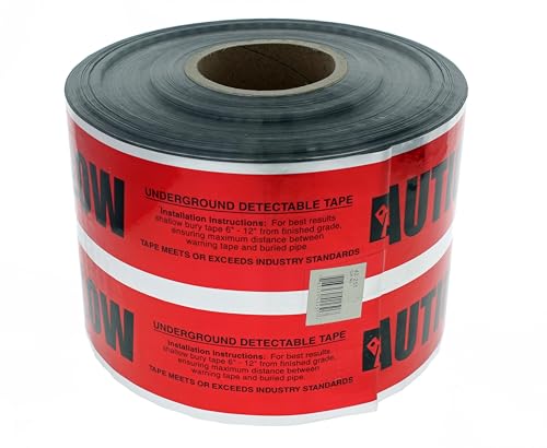 Image of Ideal 42-251 Detectable Underground Caution Buried Electric Line Below Tape, 6 inch x 1000', Red