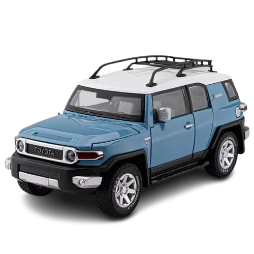 Image of 1 /24 Big FJ Cruiser Car Toy Metal Pull Back Diecast Car with Openable Door and Sound Light, Gifts Toys for Kids【 Blue 】