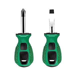 Buspoll screwdriver sets rubber anti-skid handle stubby screwdriver magnetic head 6mmx38mm slotted/phillips screwdriver