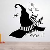 calcomanía de pared extraíble para Halloween, sombrero de bruja de 28 pulgadas, decoración del hogar, vinilo para sala de estar, recámara, cuarto de niños, sala de juegos