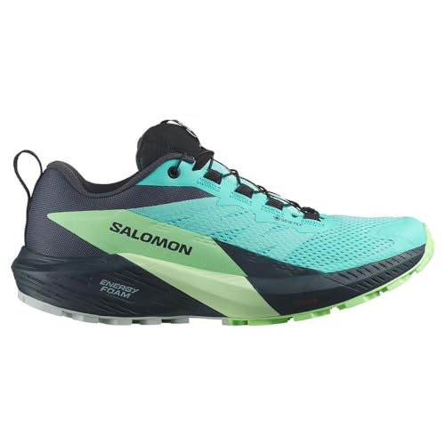 SALOMON Shoes Sense Ride 5 GTX W, Zapatillas de Trail Running Mujer, Blue Radiance/Green Ash/India Ink, 44 EU