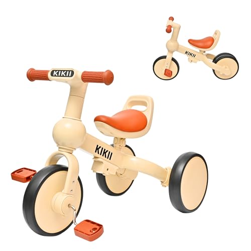 KIKII 三輪車 子供用三輪車 折りたたみ 4 in1 1歳から4歳まで ランニングバイク 自転車 乗用玩具 幼児用 キッズバイク プレゼント ギフト