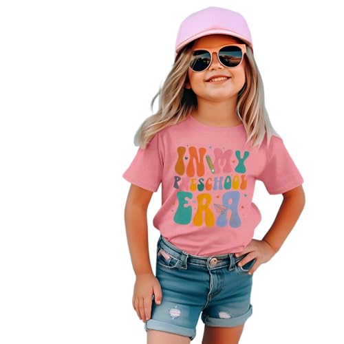 in My Preschool Era Shirt Toddler Girl First Day of School T-Shirt Cute Back to School Tee Short Sleeve Summer Tops