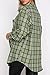 CHYRII Womens Button Down Flannel Shirts Long Sleeve Plaid Shacket Business Casual Blouse Topss Green-7111 S