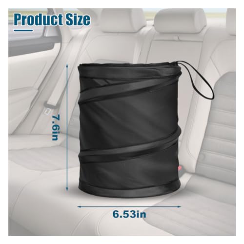 Image of Car Trash Can, Mini Collapsible Portable Garbage Bin with Magic Sticker, Pop-up Water Proof Bag, Hanging Waste Basket Bin, Rubbish Bin Organizer, Suitable for Most Cars (1 PC)
