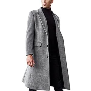 IQYU Trenchcoat Softshelljas voor heren, vrijetijdsjas, lange mantel, outdoorjas, winterjas, windjack, effen, winterjas, business, sweatjack, herenjas, overgangsjas, herfst, winter, functionele jas