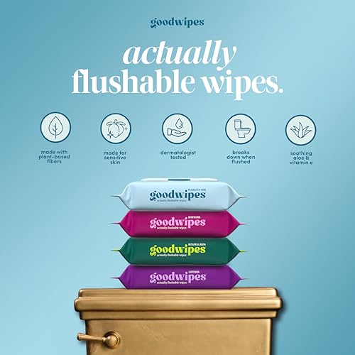 goodwipes Flushable Wipes for Adults - Unscented Wet Wipes for Women & Men, XL, Septic Safe, Toilet & Bathroom Essentials, Extra Large - Fragrance-Free, 318 Count (6 Packs and 1 Travel Pack) - Image 3