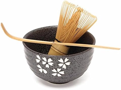 Complete Start Up Matcha Tea Kit - Retro Japanese Natural Bamboo Matcha Whisk ( Chasen ) - Scoop - Matcha Bowl - Whisk Holder - Ceremony Matcha tea Sets