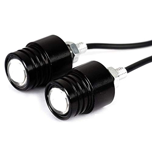 Image of AllExtreme EXEE35R Eagle Eye LED Pilot /Indicator Lamp Strobe Parking Reverse Fog Daytime Light DRL Bulb for Car Bike Scooty (Black, Set of 2)