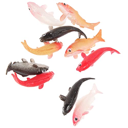 NUOBESTY 10 Uds. De Peces En Miniatura De Juguete Figuras De Peces Dorados De Plástico A Escala 1:12 Peces De La Suerte Pequeños Animales Marinos Juguetes Accesorios De Jardín De Hadas