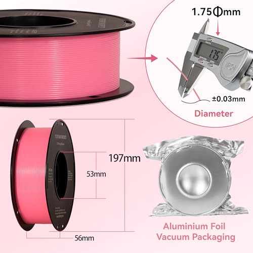 Image of TINMORRY Glow PETG Filament 1.75, Rapid PETG 3D Printer Filament, Compatible with Bambu FDM 3D Printer, 1 KG 1 Spool, Glow Rose Red