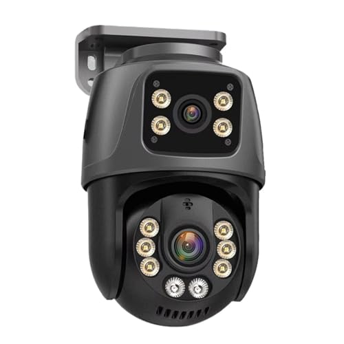 Videovigilancia, Lente Dual Pantalla Dual 4K 8MP HD PoE PTZ cámara al Aire Libre 4MP AI detección Humana cámara IP CCTV Audio Video vigilancia P2P(8MP Camera 32G Card)
