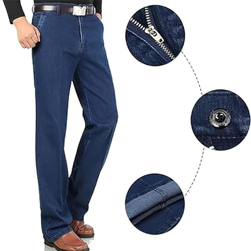 JettJeans3 - Men's High Waist Straight Fit Stretch Jeans, Jettjeans 3 for Men, Men's High Waist Straight fit Jeans-Light Blue||383