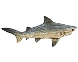 The Bridge Collection Faux Wood Carved Resin Shark Figurine (Great White)