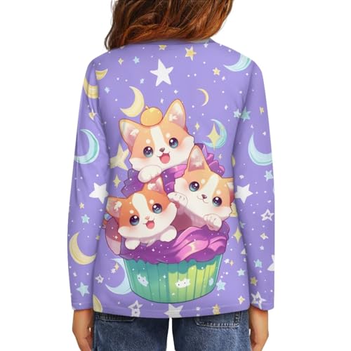 Image of Long Sleeve Shirts for Girls Winter Tops 3-16t Cartoon T Shirts for Fall Clothes