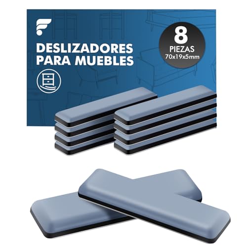 shinfly 8 Stück Teflongleiter Selbstklebend, Möbelgleiter Teflon - 70 x 19 mm (eckig), Stuhlgleiter Teflon - für Glatte Böden und Teppiche shinfly 8 Stück Teflongleiter Selbstklebend, Möbelgleiter Teflon - 70 x 19 mm (eckig), Stuhlgleiter Teflon - für Glatte Böden und Teppiche