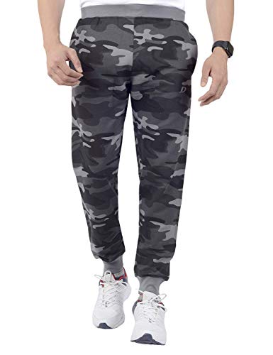 Image of DECISIVE Fitness Joggers Slim Fit Track Pant with 2 Pocket Track Pant for Men- Camo-Grey