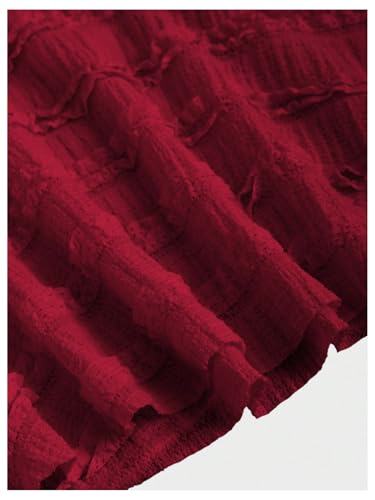 SHENHE Women's Babydoll Tops Halter Neck Strapless Lace Trim Drawstring Going Out Peplum Tops3