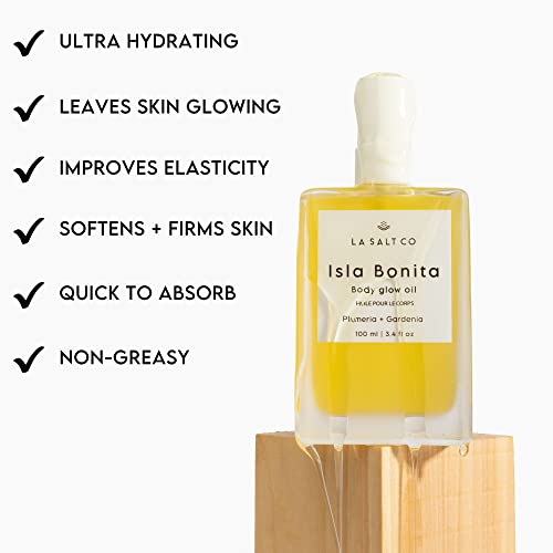 La Salt Co Isla Bonita Body Glow Oil - Tropical Floral Body Oil - Hydrates And Moisturizes Dry Skin - Non-Greasy Formula, 100% Natural, 12 Botanical Oils Including Jojoba And Argan Oils - 3.4 Ounces #TOP2
