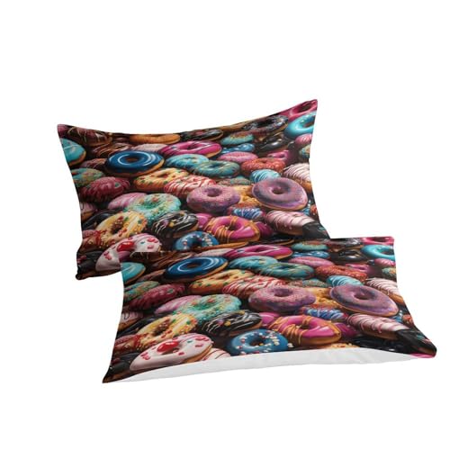 Funda nórdica de donuts 3D de microfibra de 200x200cm con dos fundas de almohada 6