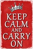 Letreros inspiradores de estaño con texto en inglés 'Keep Calm and Carry on', placas de metal motivacionales para el hogar, oficina, habitación, bar, hombre, cueva, decoración de pared, accesorios
