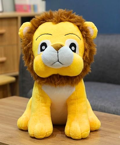 Image of Tickles Sitting Lion Soft Stuffed Plush Jungle Animal Toy for Kids Boys & Girls Birthday Gift (Size: 35 cm Color: Yellow)