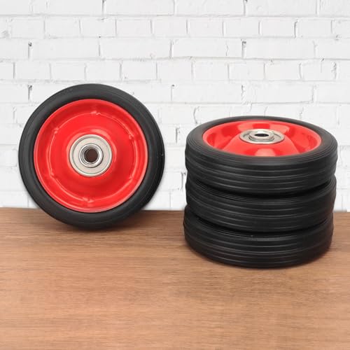 4 Ruedas de Goma 5 Pulgadas con Rodamiento de Bolas miniatura 4