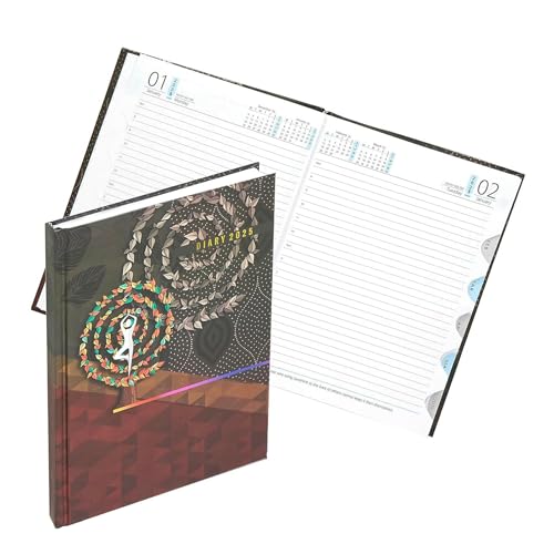 Image of TULMAN 2 Pack A5 Hard Bound 2025 Journal Diary - Yoga Motivational Planner & Creative Writing Perfect for Students, Professionals & Gift Giving (23 x 17.6 x 1.7) CM