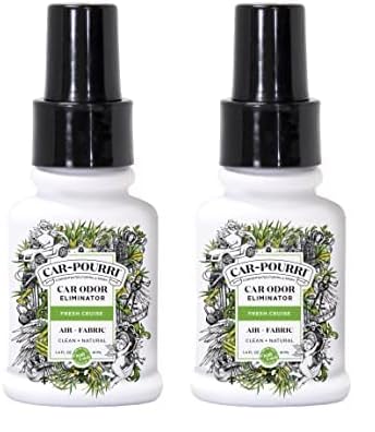 Car-Pourri Car Odor Air + Fabric Odor Freshener Spray, Fresh Cruise, Travel Size 1.4 Fl Oz (Pack of 2)