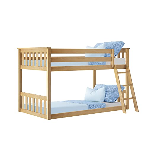 Image of Max & Lily Twin Over Twin Low Bunk Bed, Natural