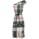[Filomo] カシミヤ ブレンド マフラー レディース メンズ 【やわらか肌触り×22バリエーション】 (185×30cm, グレーチェック)