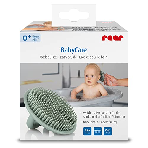 reer BabyCare Badebürste aus Silikon | Babybürste | für extra weiche und sanfte Pflege Deines Baby